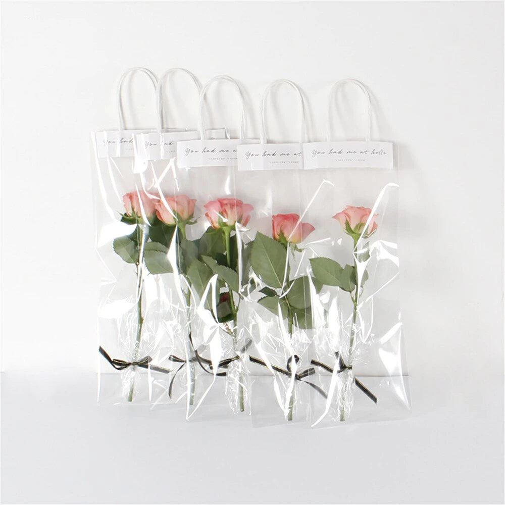 5pcs/set Flower packaging transparent bag Waterproof packaging bag
