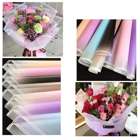 20pcs GRADIENT bouquet wrapper Flower Wrapping Paper Waterproof Gift Wrapper