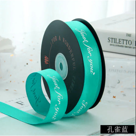 (45 Yards) 1cm 2.5cm Colorful just for you Ribbon Roll Gift Flower Wrapping Decorations II