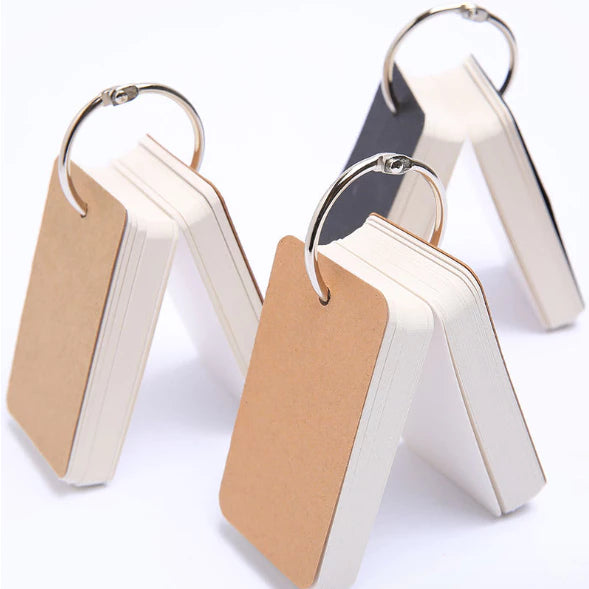 100 Pages Iron Ring Notepad Word Study Card Portable Memo Pad