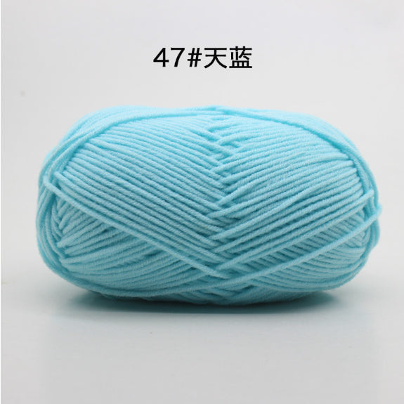 4ply | Multicolor Silk Milk Cotton Threads for Knitting Soft Warm Baby Yarn 50g