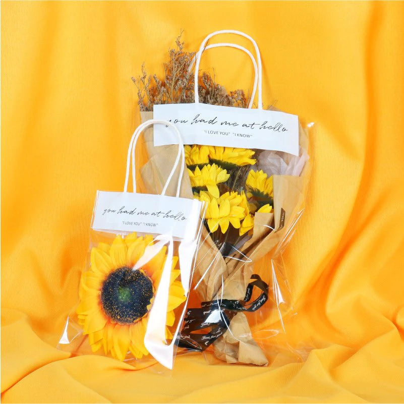 5pcs/set Flower packaging transparent bag Waterproof packaging bag
