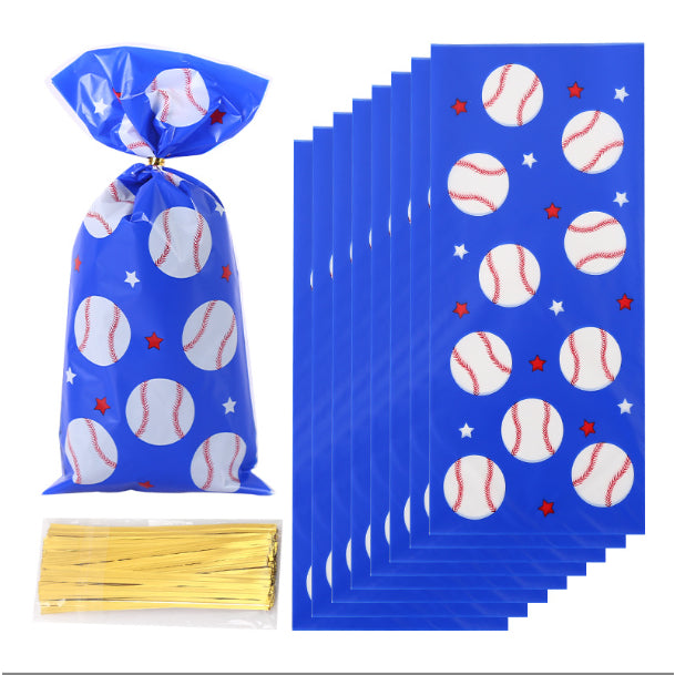 50pcs Cookie Candy Bag with Gold Ties Rainbow loot Bags Party Supplies Table Decoration