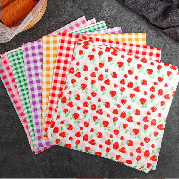 50 Sheets Packaging Pad Paper Bento Cake Box Hamburger Oil-proof Baking Tool 18*18cm
