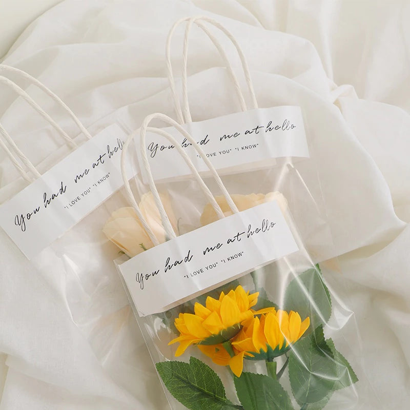 5pcs/set Flower packaging transparent bag Waterproof packaging bag