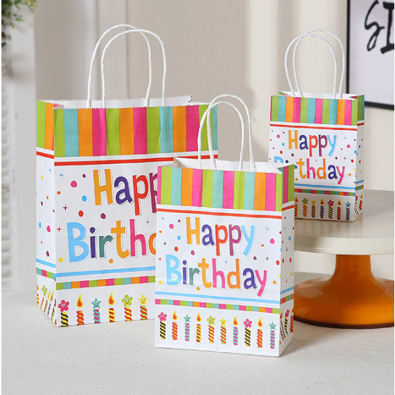12pcs | Happy Birthday Gift Bags candy bag Birthday Party Favor Paper Bags