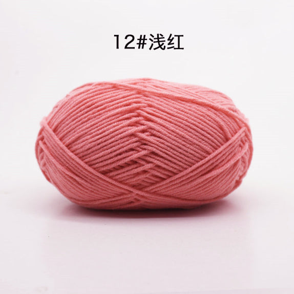 4ply | Multicolor Silk Milk Cotton Threads for Knitting Soft Warm Baby Yarn 50g