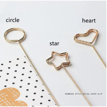 10pcs | Flower Bouquet Metal Card Holder / Photo Holder Golden color