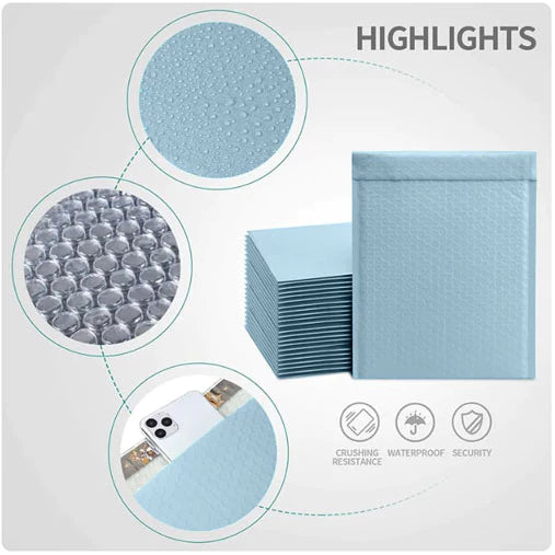 LIGHT BLUE | Bubble Mailer Plastic Padded Envelope Shipping Bag Packaging 1pc