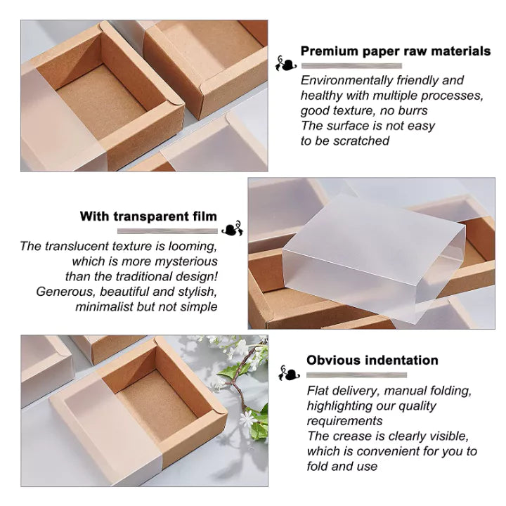 Transparent MATTE drawer box pvc matte gift box product packaging