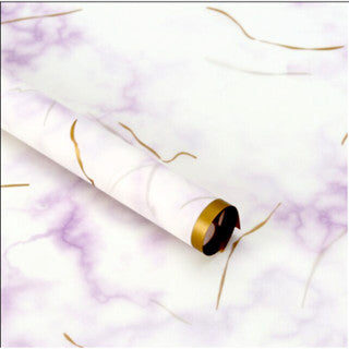 20pcs/Gold Edge Marble Wrapping Paper 58*58cm Waterproof Flower Wrapping Paper