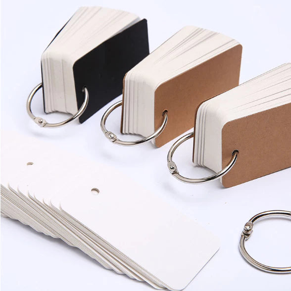 100 Pages Iron Ring Notepad Word Study Card Portable Memo Pad