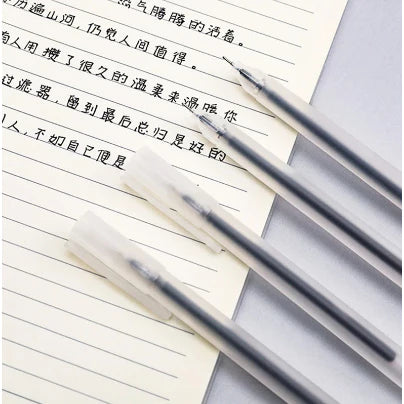 50pcs/pack Black/Blue Gel Pen Student Exam Office Signature Transparent Pen