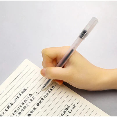 50pcs/pack Black/Blue Gel Pen Student Exam Office Signature Transparent Pen