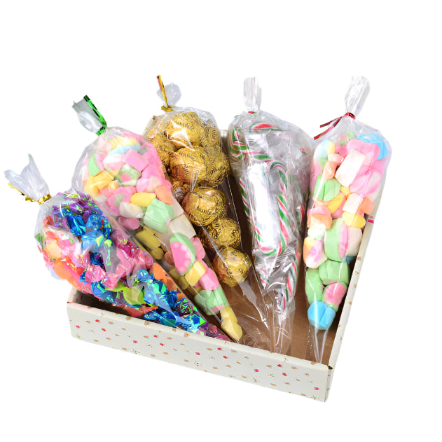 (50pcs) Triangle Transparent Plastic Bag Carrot Candy Bags Kids Birthday Party Decoration
