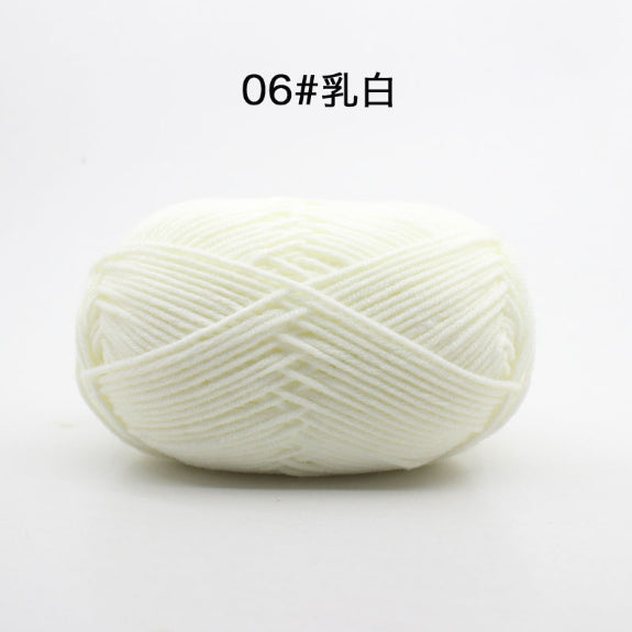 4ply | Multicolor Silk Milk Cotton Threads for Knitting Soft Warm Baby Yarn 50g