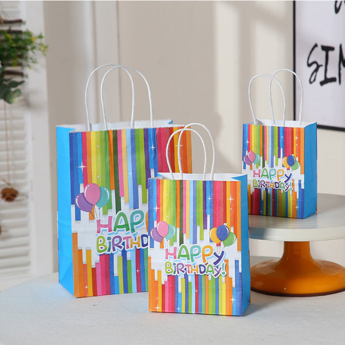 12pcs | Happy Birthday Gift Bags candy bag Birthday Party Favor Paper Bags
