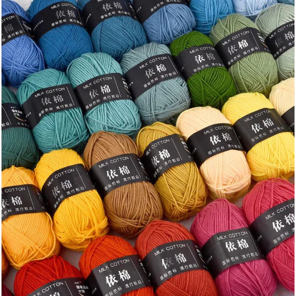 4ply | Multicolor Silk Milk Cotton Threads for Knitting Soft Warm Baby Yarn 50g