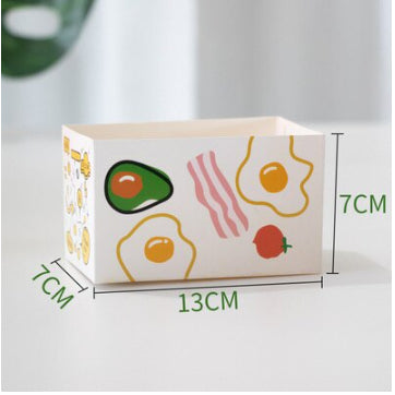 (25pcs) Egg Drop Sandwich Packaging Box Hamburger Bread Toast Box Holder