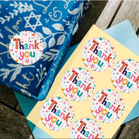 (5 Sheets) Thank You sticker Cute Party Gift Bag Label Sticker
