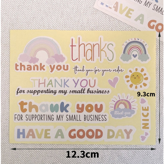 10sheets/100pcs Happy Birthday Sticker Rainbow Boho Party Gift Bag Stickers Crayon Drawing Sticker
