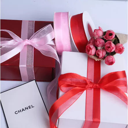 20Yards/Roll 2.5cm | snow gauze ribbon stitching bouquet packaging Ribbon