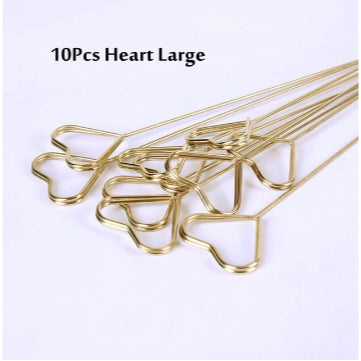 10pcs | Flower Bouquet Metal Card Holder / Photo Holder Golden color
