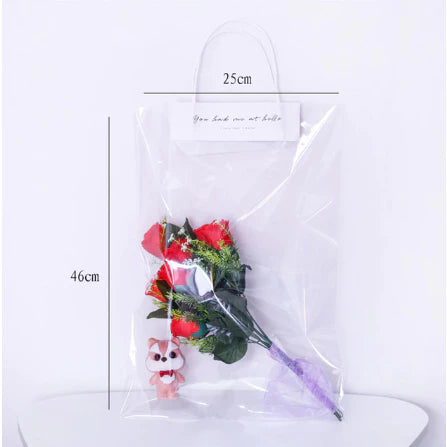 5pcs/set Flower packaging transparent bag Waterproof packaging bag
