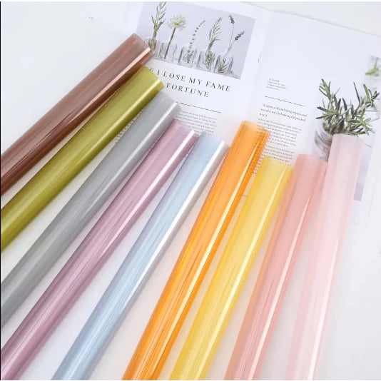 Colored Cleared Transparent Flower Wrappers Bouquet Wrapping paper