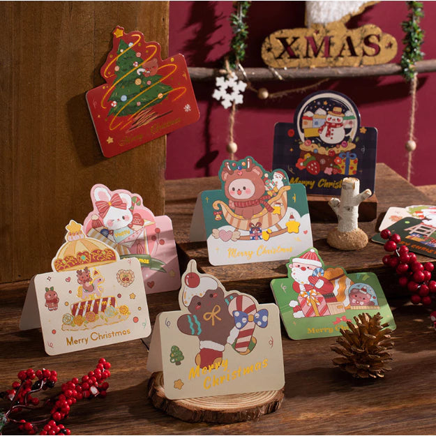 1pc New Christmas 3d greeting card Christmas small card gift message card