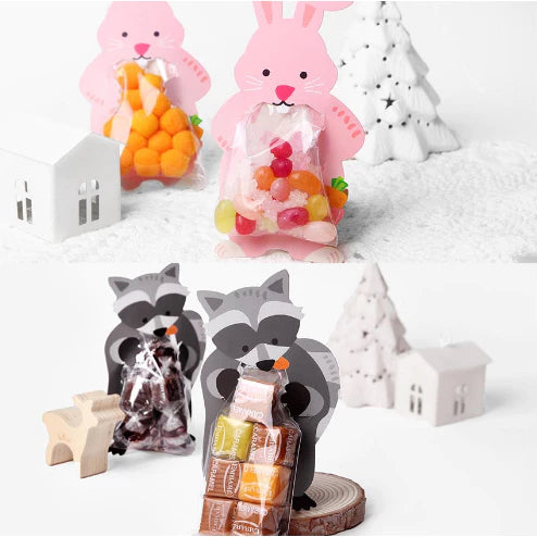 10Pcs Cute Animal Cookies Packaging Snack Candy Bags