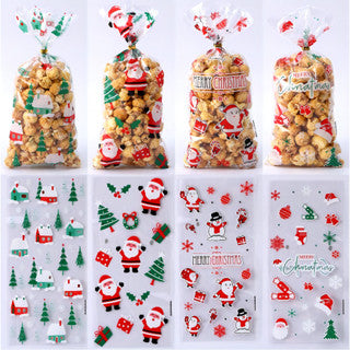 50pcs Christmas loot bags Santa candy cookie gift Packaging OPP Pouch