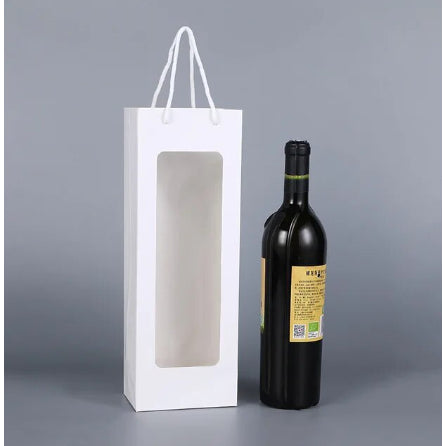 Window Wine Bag Portable Wine Paper Bag giveaways paper bag Kraft material wine paper bag