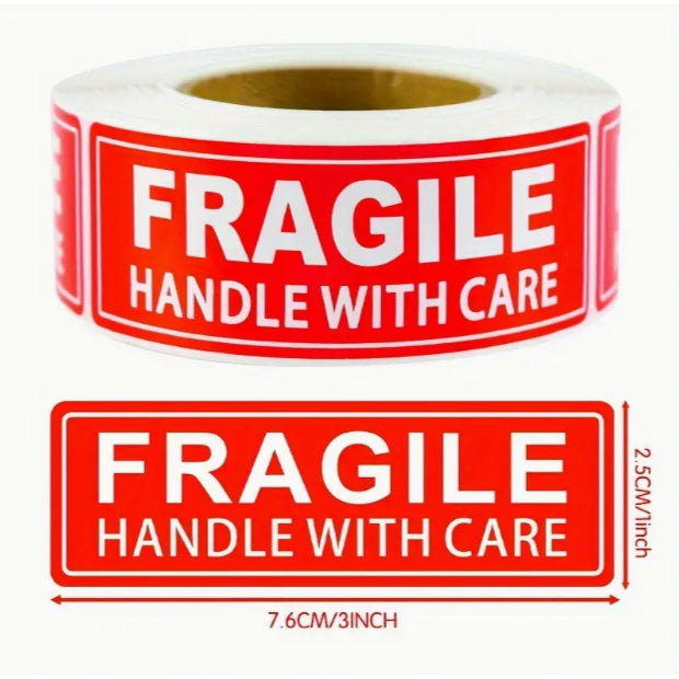 500/120 Pcs label | Roll Packing Warning Sticker Fragile Shipping Mailing Handle with Care Stickers