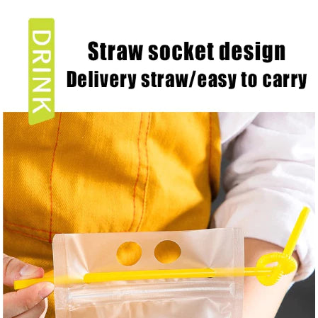50pcs Liquid Pouch Resealable Stand Up Drink Pouch - Alternative for Paper PP Plastic Cup