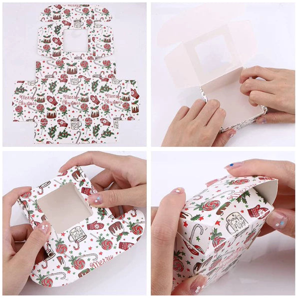10pcs christmas paper box with window, Paper Box Mailer Box Carton box for gifts box