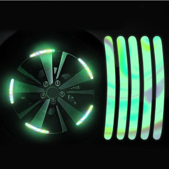 20 Pieces Dazzling Luminous Wheel Hub Strong Reflective Stickers