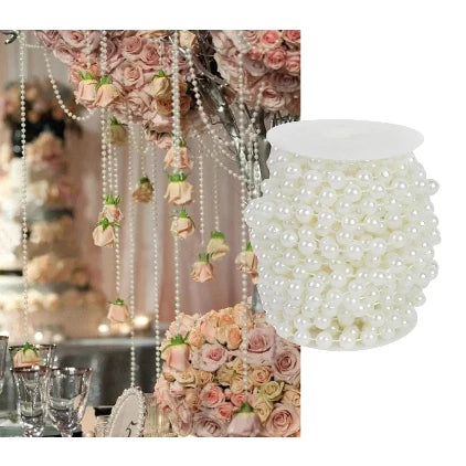 5Meters White Pearl Beads Chain Trim Garland Flowers DIY Wedding Party Decor