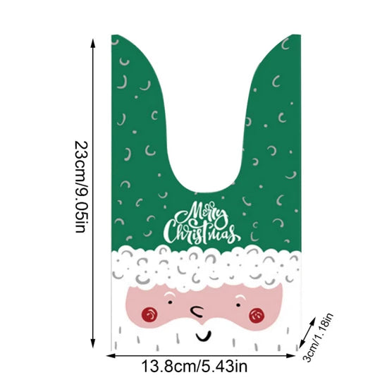 50Pcs/5in1 Random set Rabbit Long Ear Design Christmas Biscuit Candy Bags