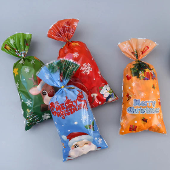 50pcs Christmas loot bags Santa candy cookie gift Packaging OPP Pouch