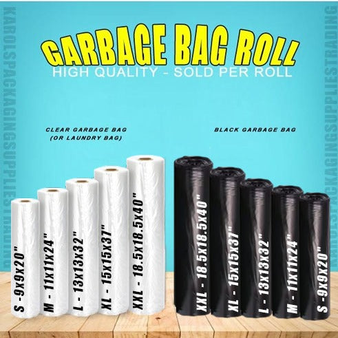 10/20pcs per roll | Trash bag Roll BLACK/CLEAR w/out Tie Garbage Bag Trash Bag