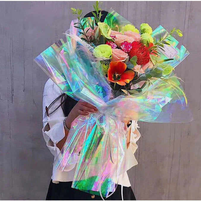 20pcs 57cm*57cm Holographic Flower wrapping film Waterproof floral wrapping paper