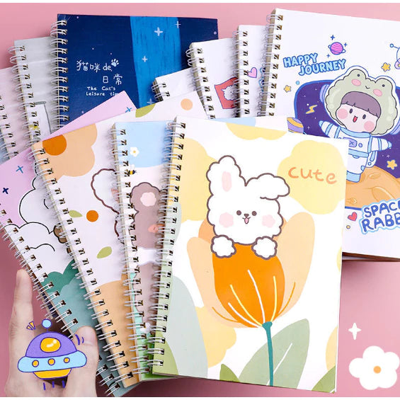 4pcs A5 LUCKY DAY Spiral Coil Notebook Binder Notebooks journal big Student notebook