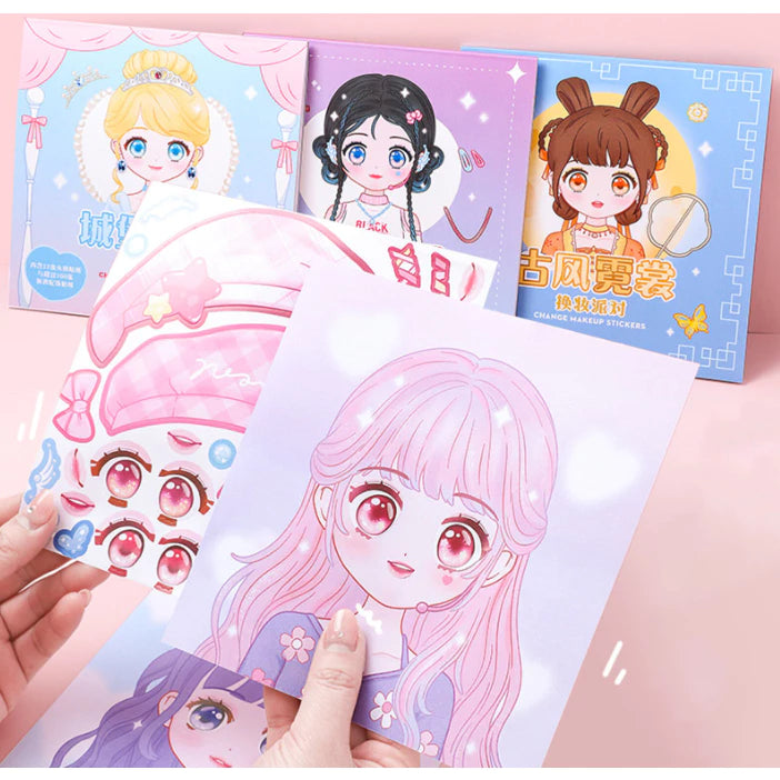 4 SET | Princess Dressup Stickers Beautiful Princess Change Costume Stickers