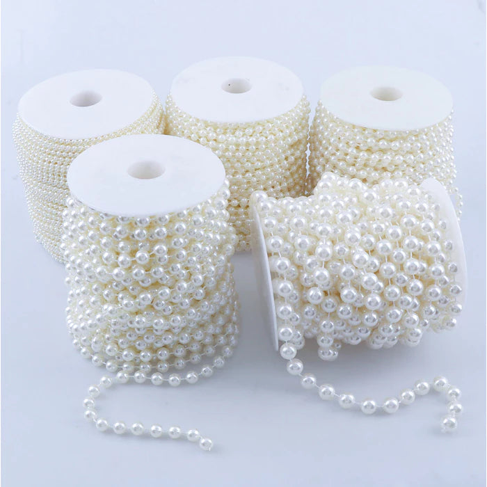 5Meters White Pearl Beads Chain Trim Garland Flowers DIY Wedding Party Decor