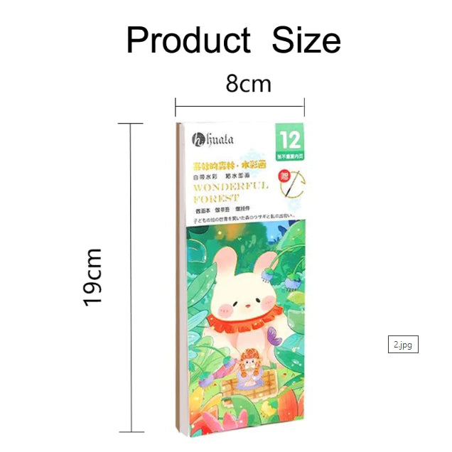 12Sheets Painting Coloring Book Set with Paintbrush Water Color Painting