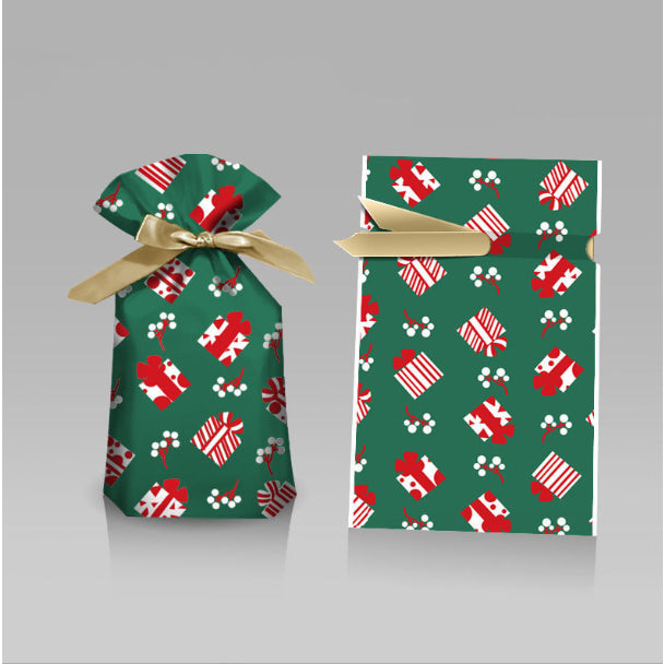10Pcs | Christmas Gift LOOT BAGS Candy Bag Snowflake Crisp Drawstring Bag