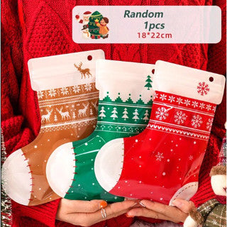 1pc Christmas Ziplock Plastic Gift Bags Candy party Packaging Bags