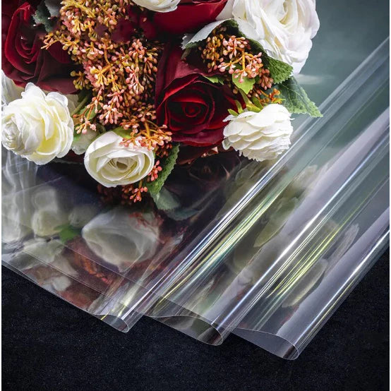 Transparent Glass Roll Flower Bouquet Wrapper waterproof plastic paper