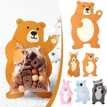 10Pcs Cute Animal Cookies Packaging Snack Candy Bags